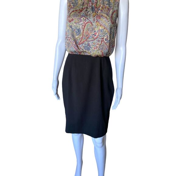 LIZ CLAIBORNE New York Womens Size 4P Sleeveless Paisley Blouson Tank Dress - Picture 6 of 10